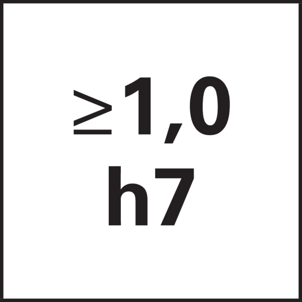 Tolerance on Ø: ≥1,0 h7