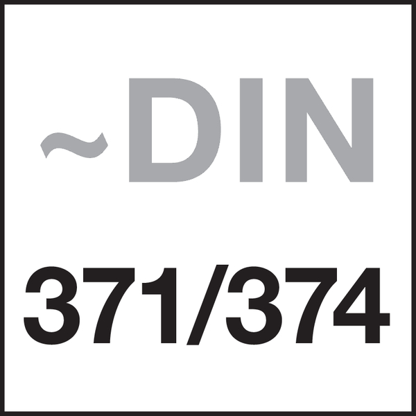 Standard: ~DIN 371/~DIN 374